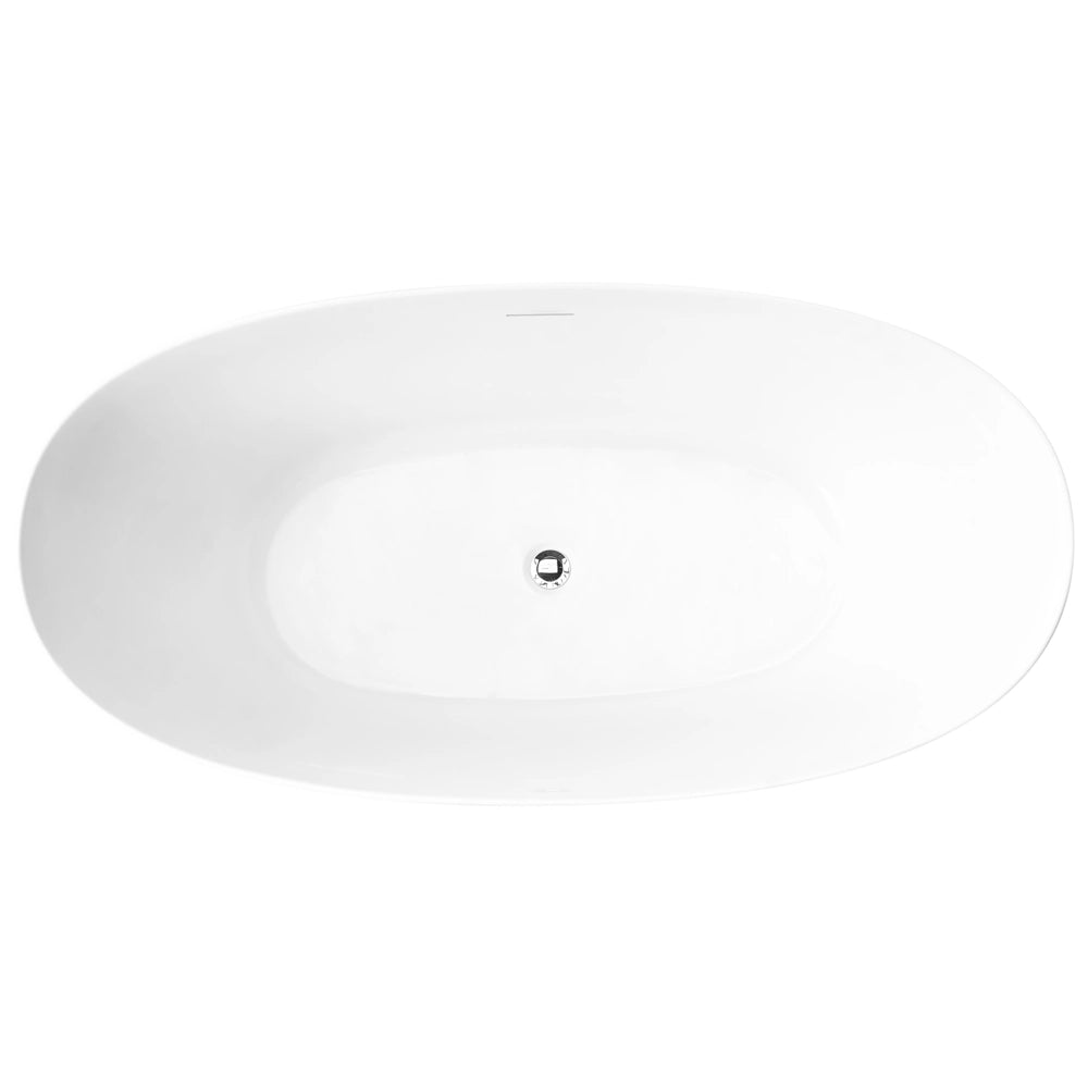 Vasca da bagno ovale moderna indipendente 170 x 80 cm Finitura acrilica lucida Motivo a rombi Bianco