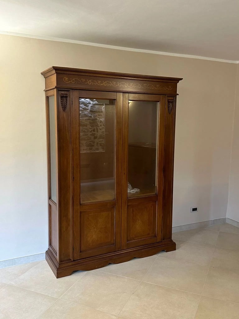 Vetrina in legno arte povera 2 ante bassano l 155 cm x p 48 cm x h 210cm (488) - Mobili 2G