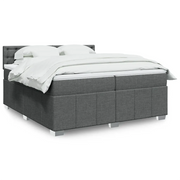 vidaXL Giroletto a Molle con Materasso Grigio Scuro 200x200 cm Tessuto