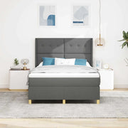 Letto a molle con materasso Grigio scuro 160 x 200 cm Tessuto