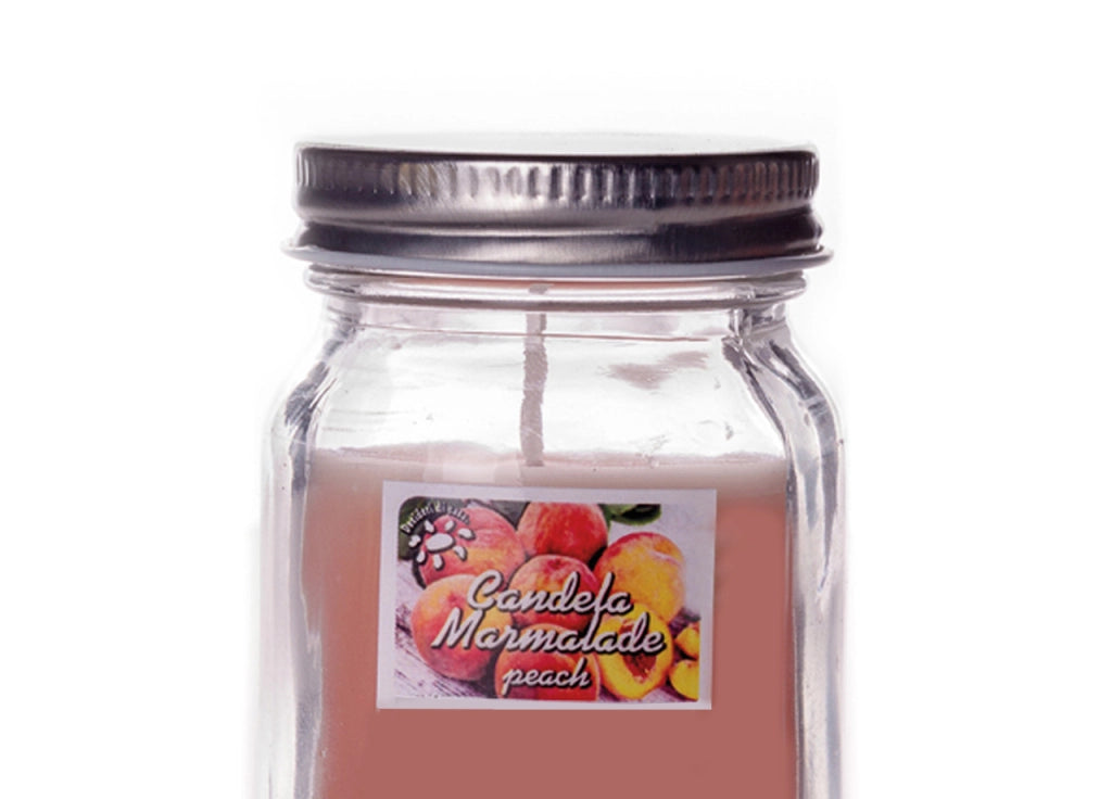 Candele Profumate In Barattolo Di Vetro Modello Marmalade In Varie Fragranze - Candela - Pesca