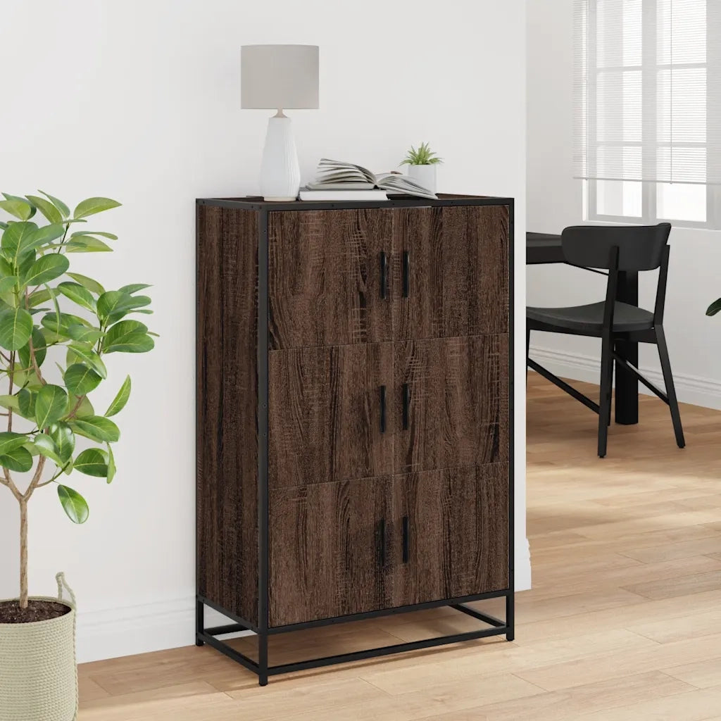 Credenza Rovere Marrone 68x35x106,5cm Legno Multistrato Metallo 849073