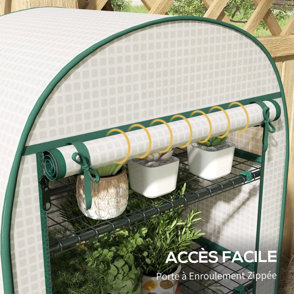 Serra da Giardino per Balcone ¨C Xylo ¨C 4 Ripiani PE Bianco 80x50x160 cm