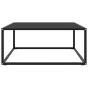 Tavolino da Salotto Nero con Vetro Nero 80x80x35 cm 322876