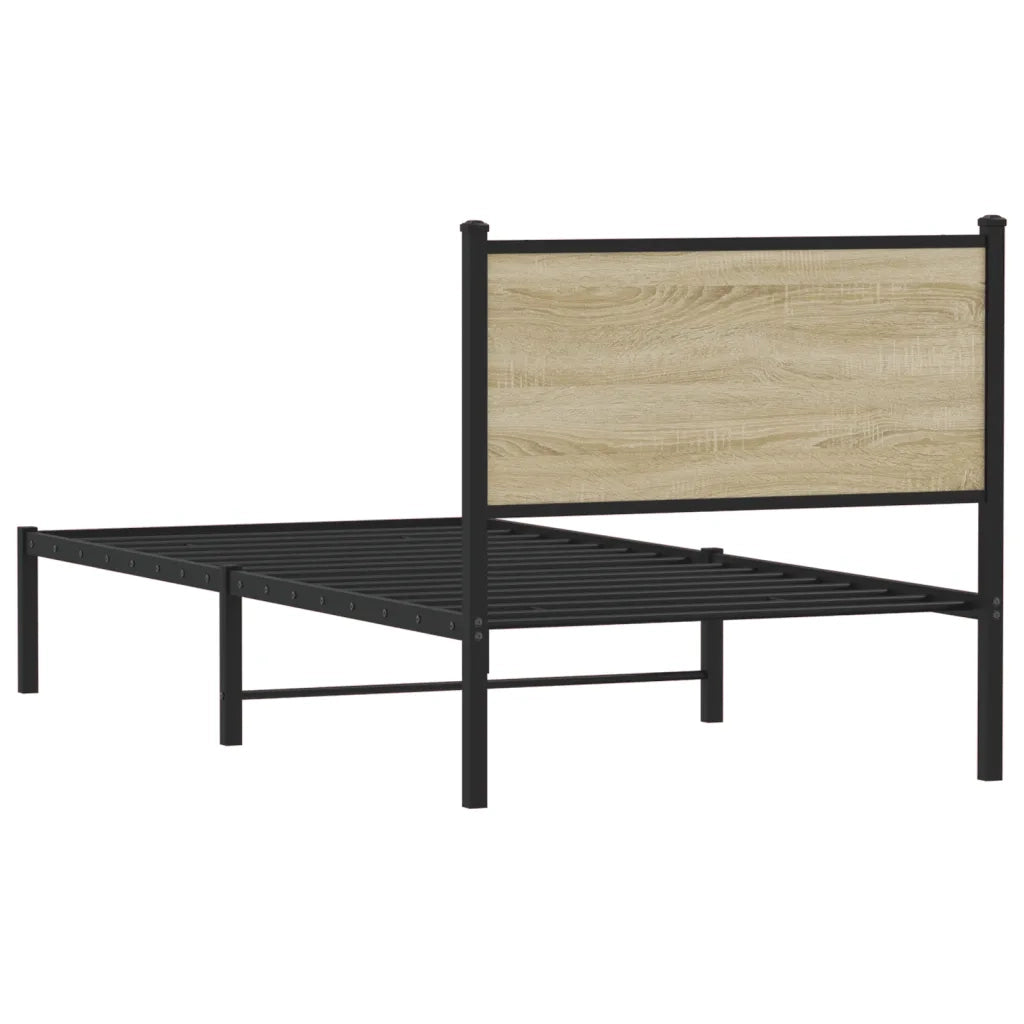 Giroletto senza Materasso in Metallo-Struttura Letto Rovere Sonoma 75x190 cm 371162