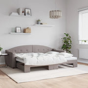 Divano Letto con Letto Estraibile-Sofa Letto-Daybed Tortora 80x200 cm Tessuto 717348