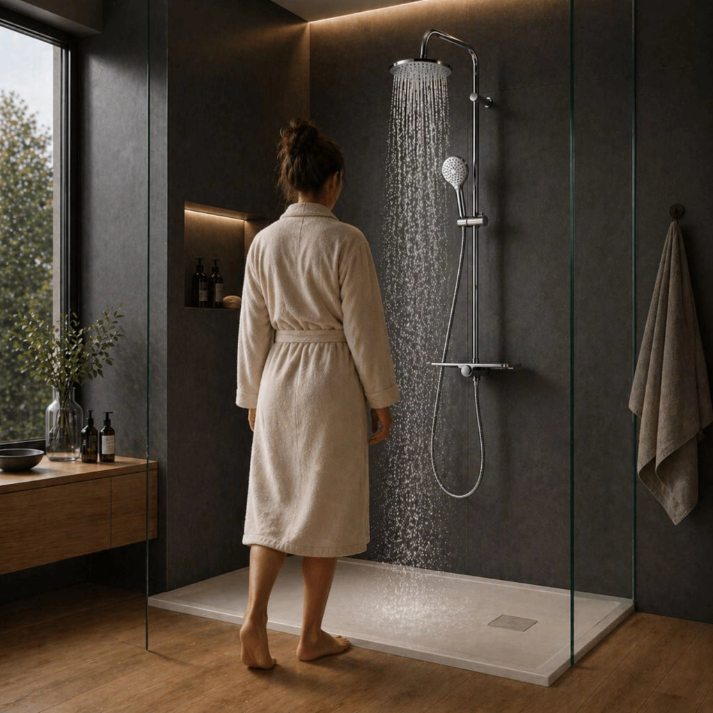 Colonna doccia attrezzata 008 ottone cromato 2 funzioni soffione doccetta tonda *** pezzi 1