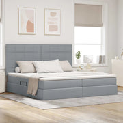 Letto con contenitore e LED con led Grigio chiaro 200 x 200 cm 3372438