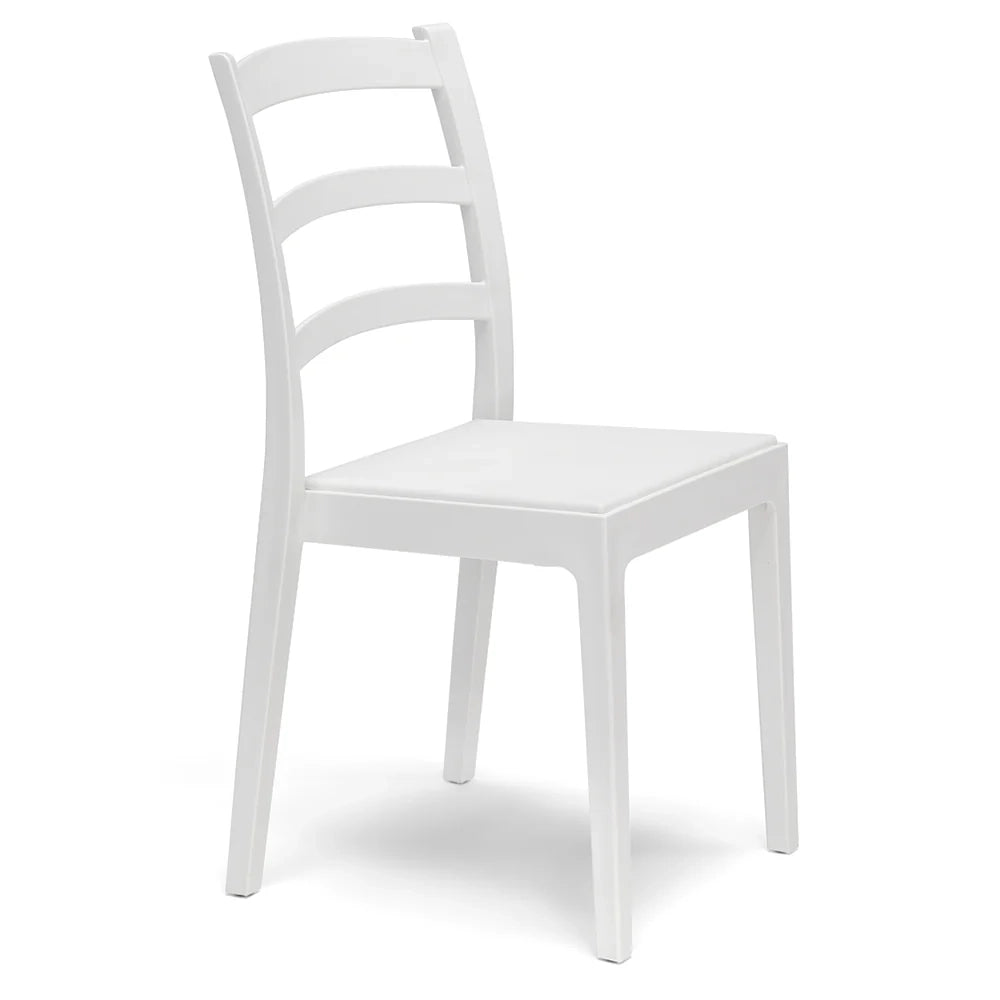 Set 4 sedie in polipropilene REA, MADE IN ITALY, impilabile, resistente ai raggi UV, design classico, ideale per sala da pranzo, cucina, sala d’attesa, bar, ristoranti o giardino, colore Bianco