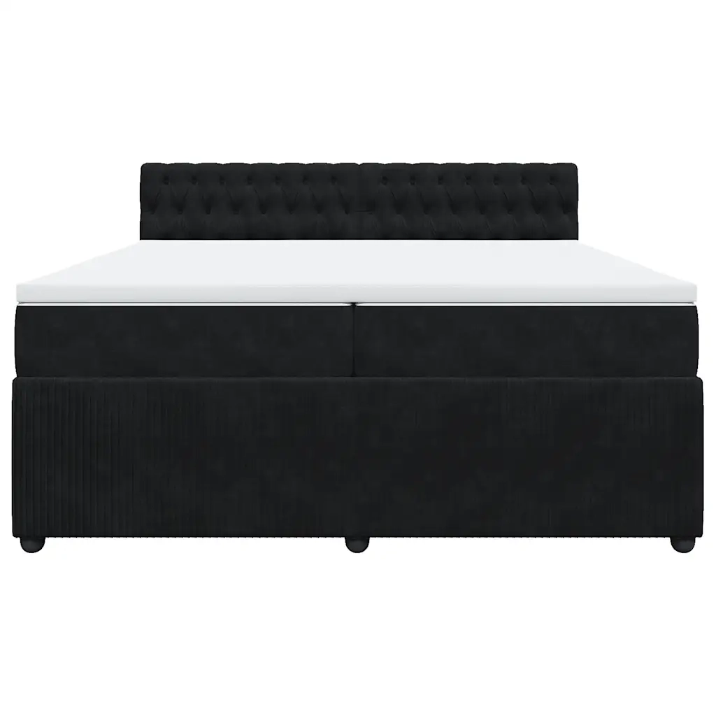 Giroletto a Molle con Materasso Nero 200x200 cm in Velluto 3287838