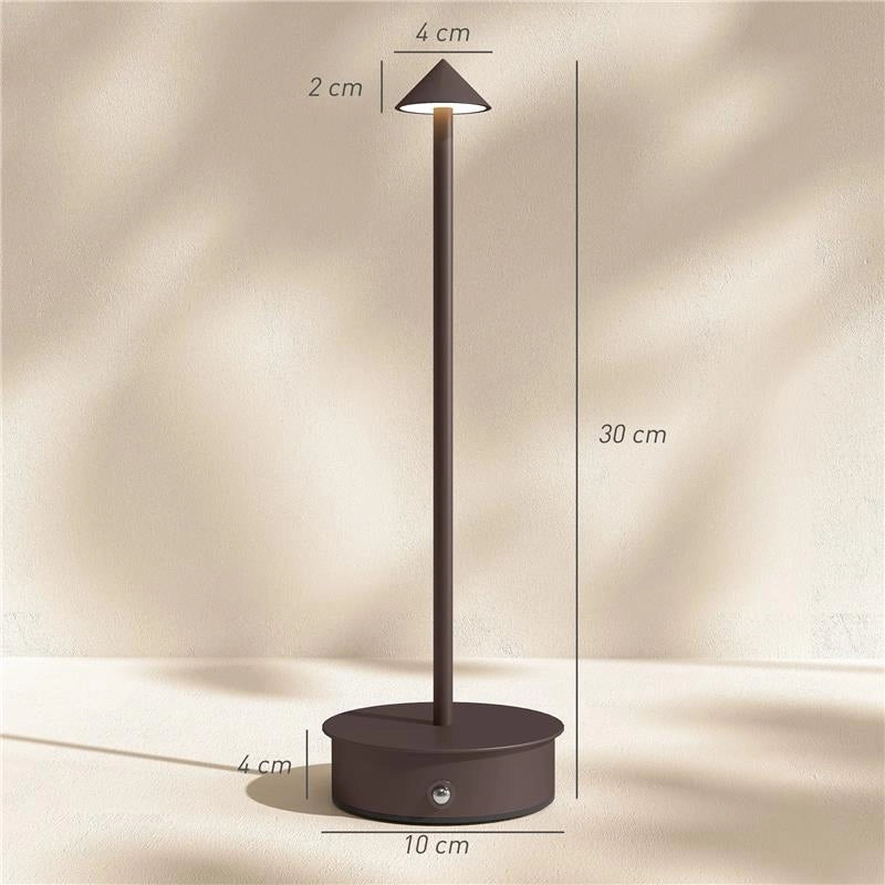 LAMPADA DA TAVOLO TOUCH RICARICABILE CON USB, REGOLABILE 3000K/4500K/6500K, AUTONOMIA 4-8 ORE, CAFFÞ