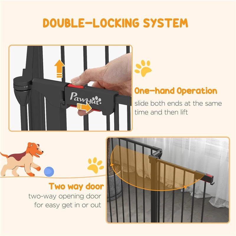 CANCELLINO PER CANI TAGLIA MEDIA PIEGHEVOLE E MODULABILE IN METALLO E PLASTICA, 123X102X90 CM, NERO