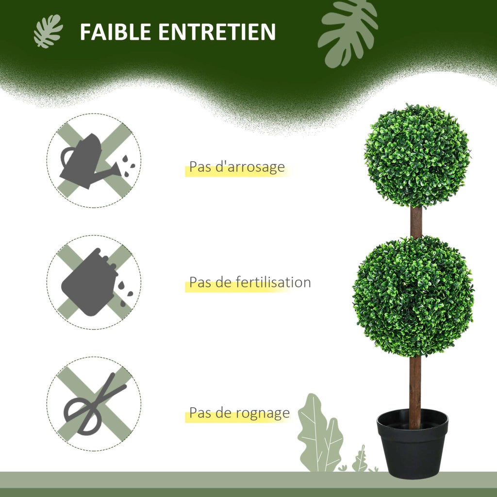 2 Alberi Buxus Artificiale ¨C Zephmum ¨C Verde, 90 cm