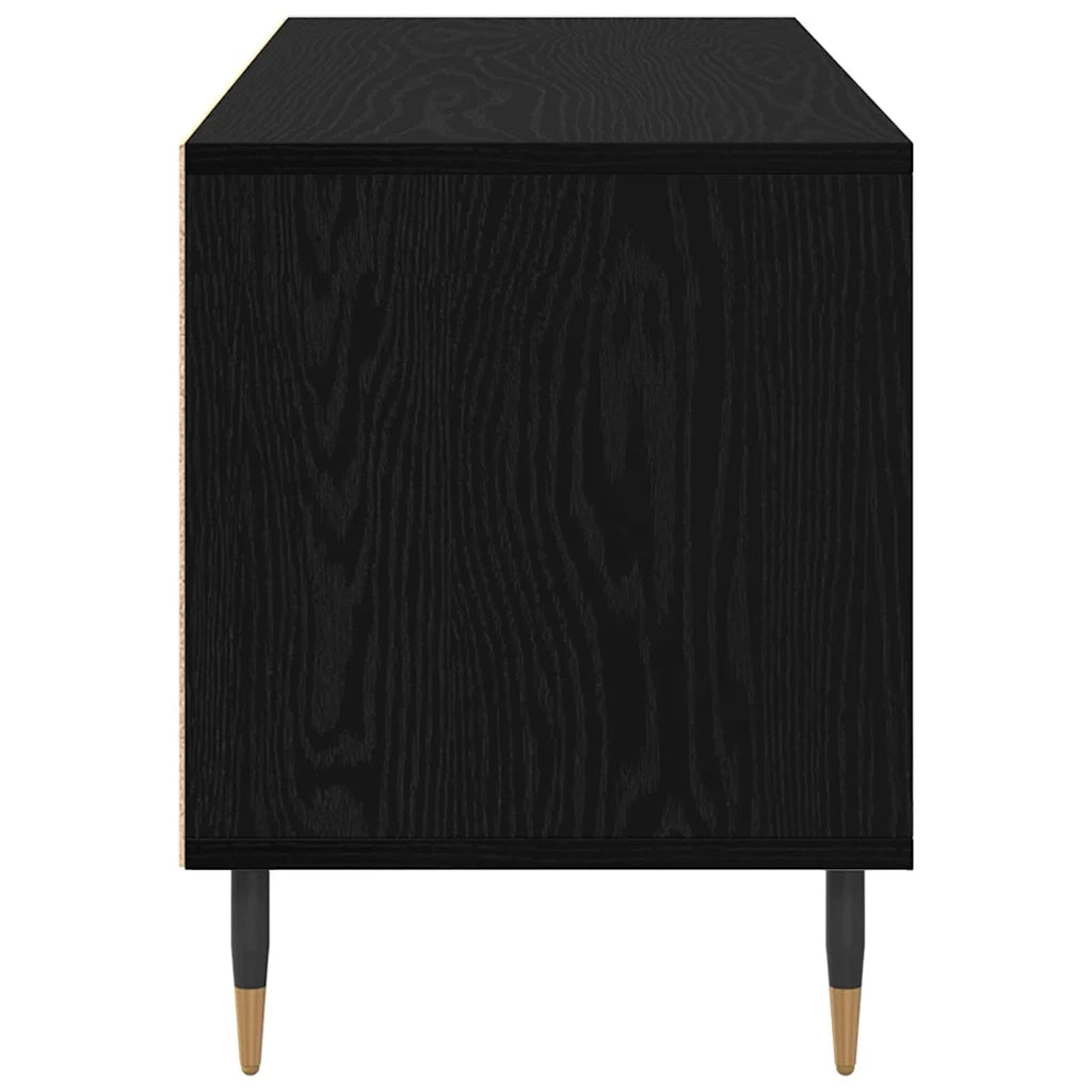 Mobile TV con cassetto-Credenza TV-Console TV Rovere Nero 100 x 34,5 x 44,5 cm 139787