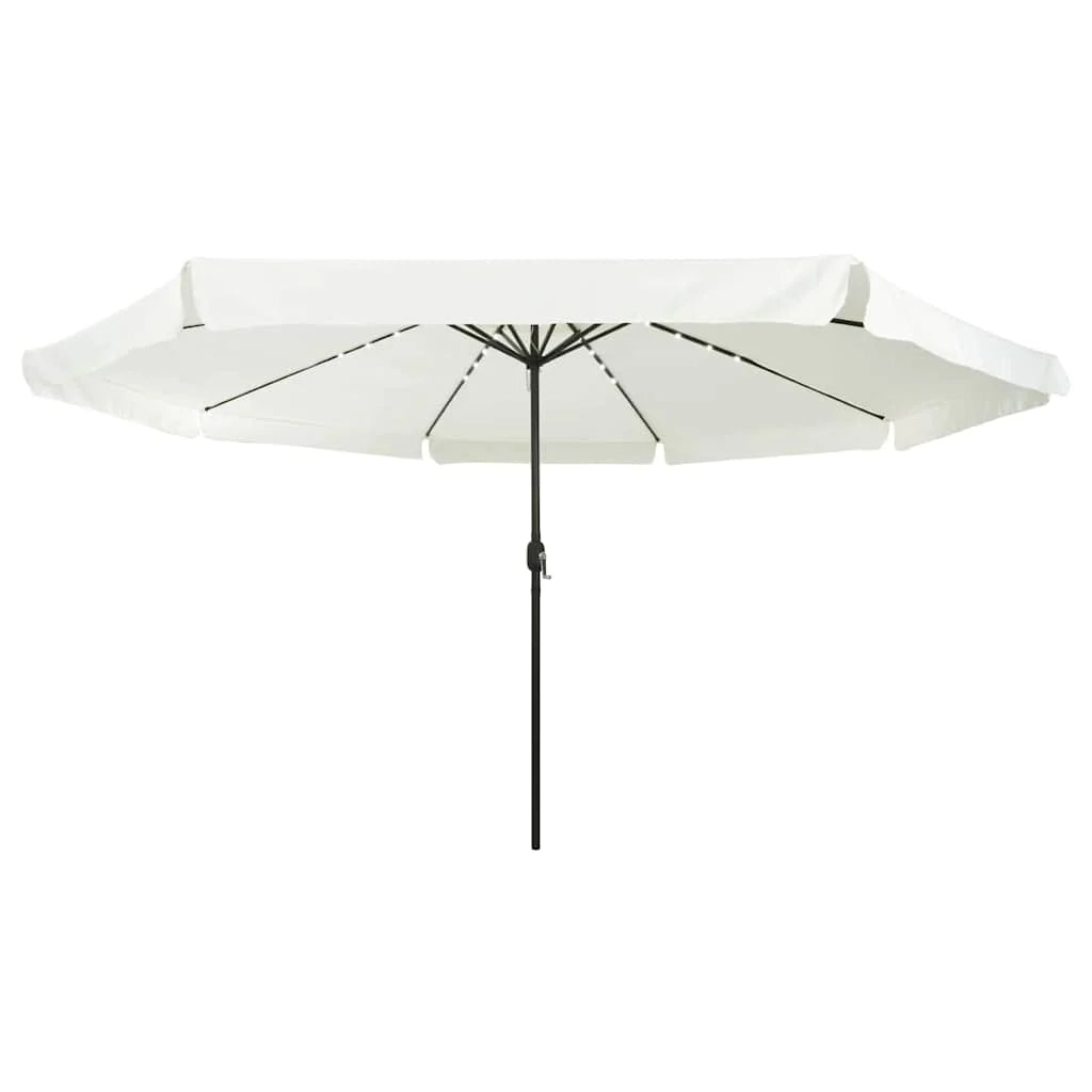 Ombrellone da giardino rotondo regolabile con moderne strisce LED per patio 395 x 395 x 245 cm poliestere antracite 02_0058787