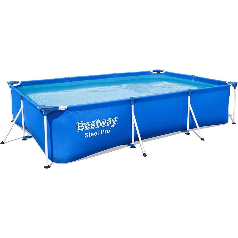Trade Shop - Piscina Con Bordi Rettangolare 3300lt Fuori Terra Steel Pro 300x201x66 Cm 56404 -