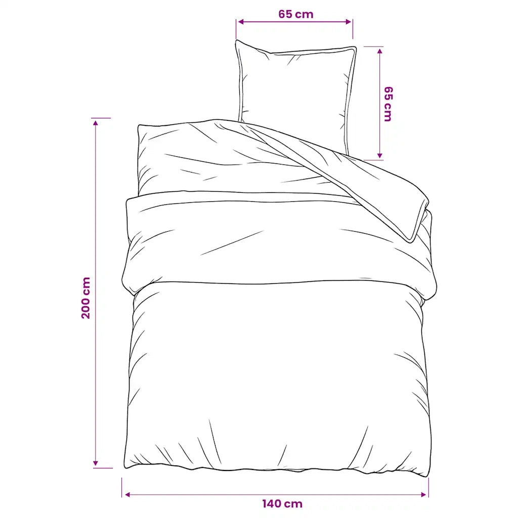 Set Copripiumino Nero 140x200 cm in Cotone CFW3046836