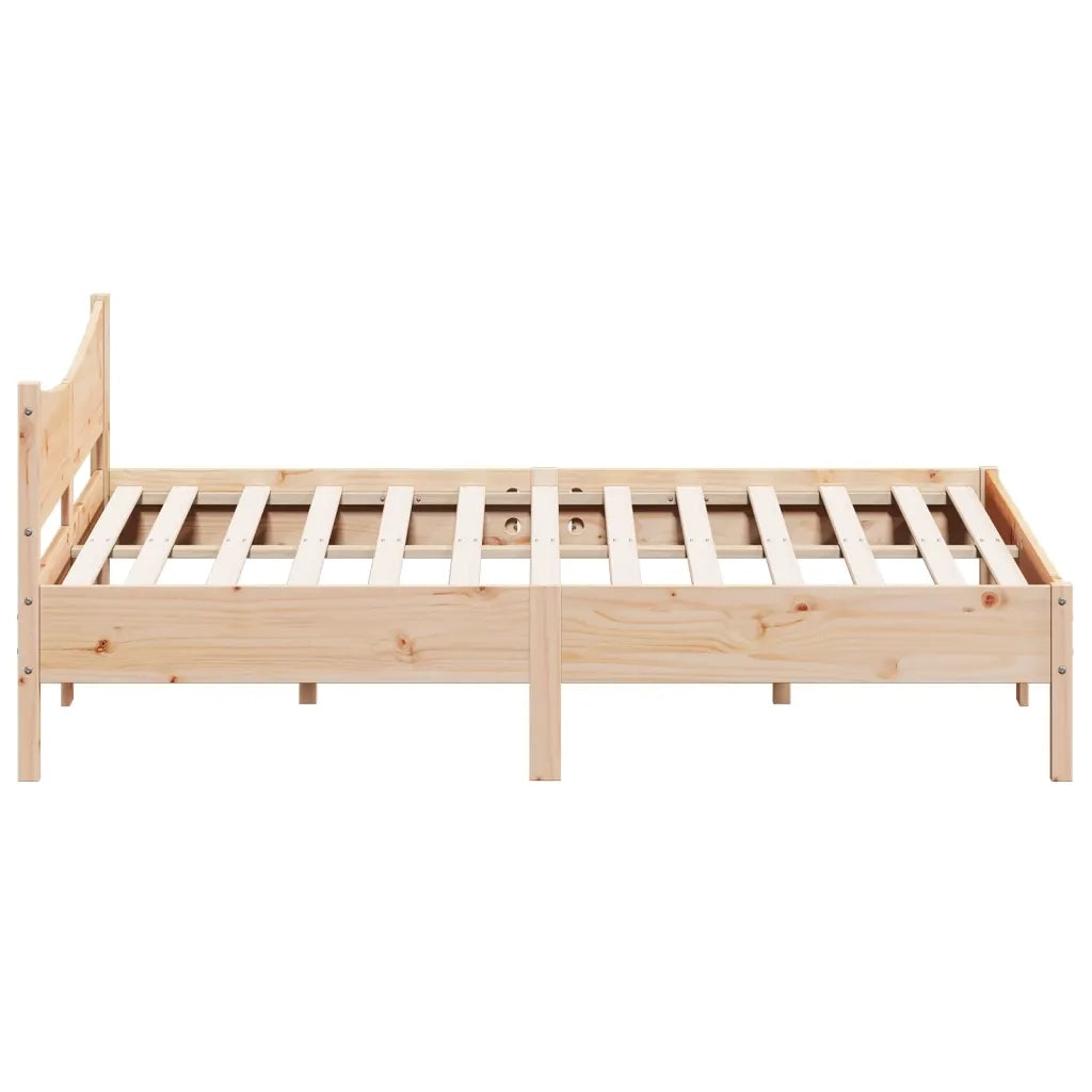 Letto matrimoniale | Letto per adulti | Giroletto senza Materasso 200x200 cm in Legno Massello di Pino