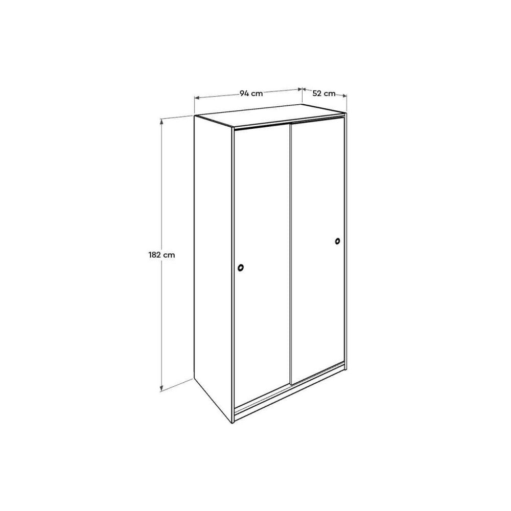 Armadio 2 ante scorrevoli 5 ripiani SWD4352023 colore bianco