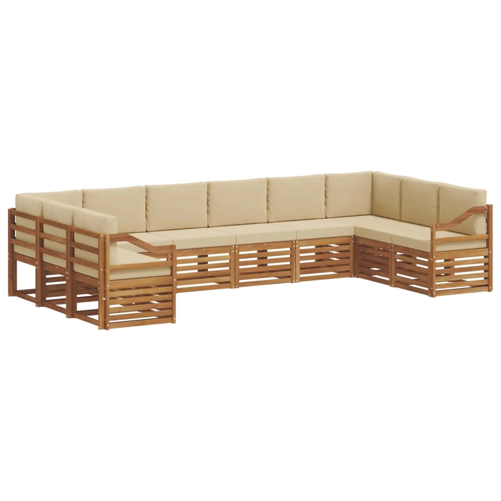 Set divano sezionale con cuscino 10 pcs Naturale e Beige 3375578