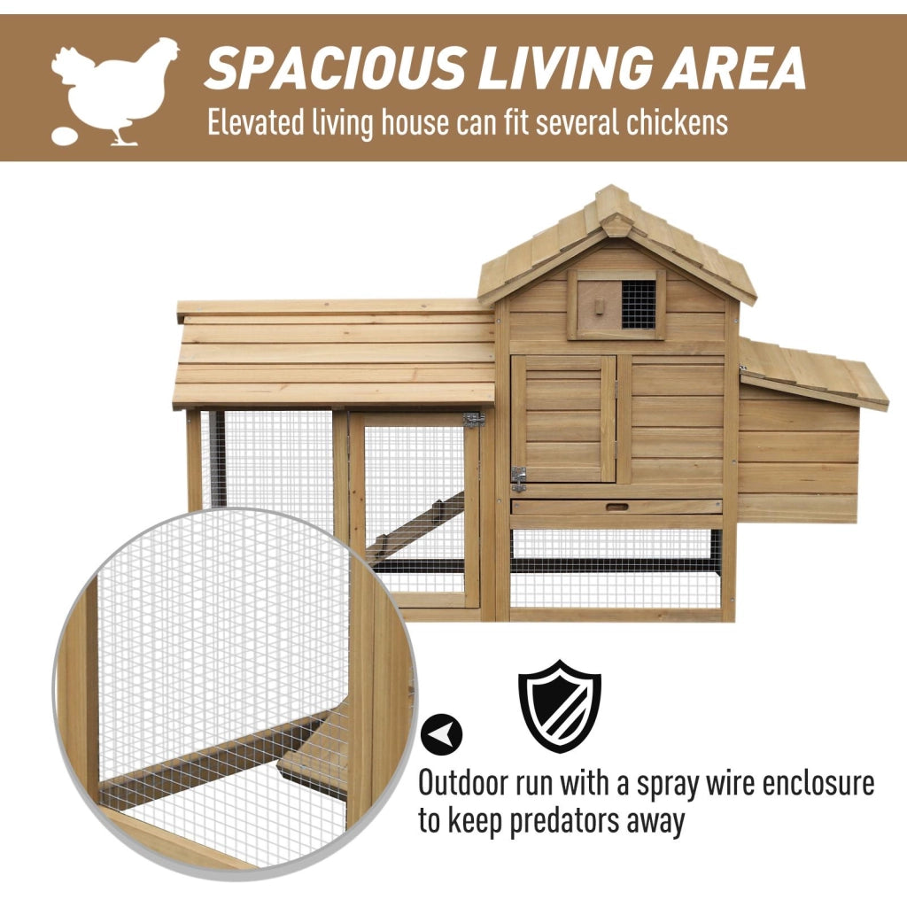 Pollaio da Giardino per 2 Galline 150,5x54x87 cm in Legno