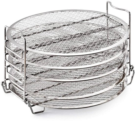 Griglia per Airfryer 5 livelli - Dehydratore alimentare - Griglia in acciaio inossidabile per la conservazione - Piatti sovrapposti - Materiale alimentare - Adatto per Foodi 6,5/8 qt - Dehydratore