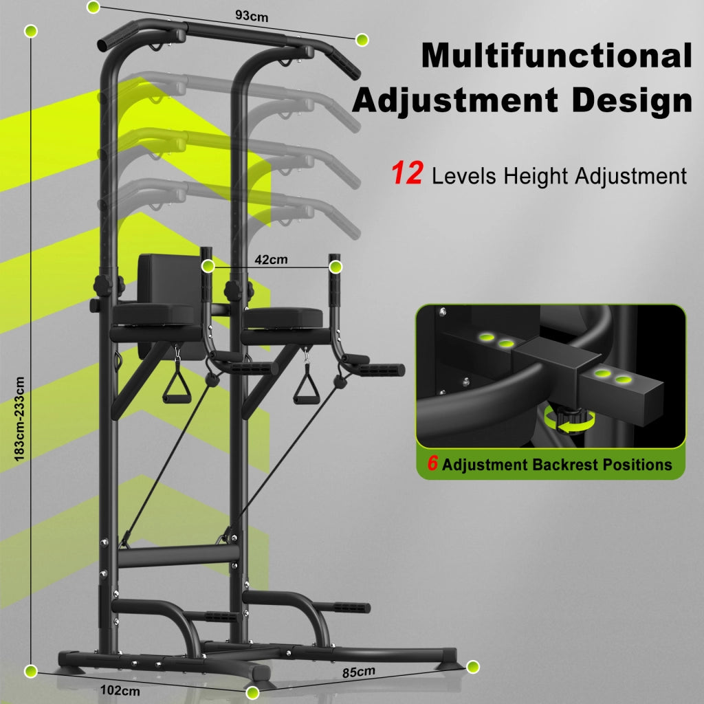 Stazione Fitness Multifunzione - RATTANTREE - Fitness Strength Station con barra per trazioni - caricabile 330LBS