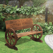 PANCA da giardino rustica 114x58x80 cm Legno Marrone scuro