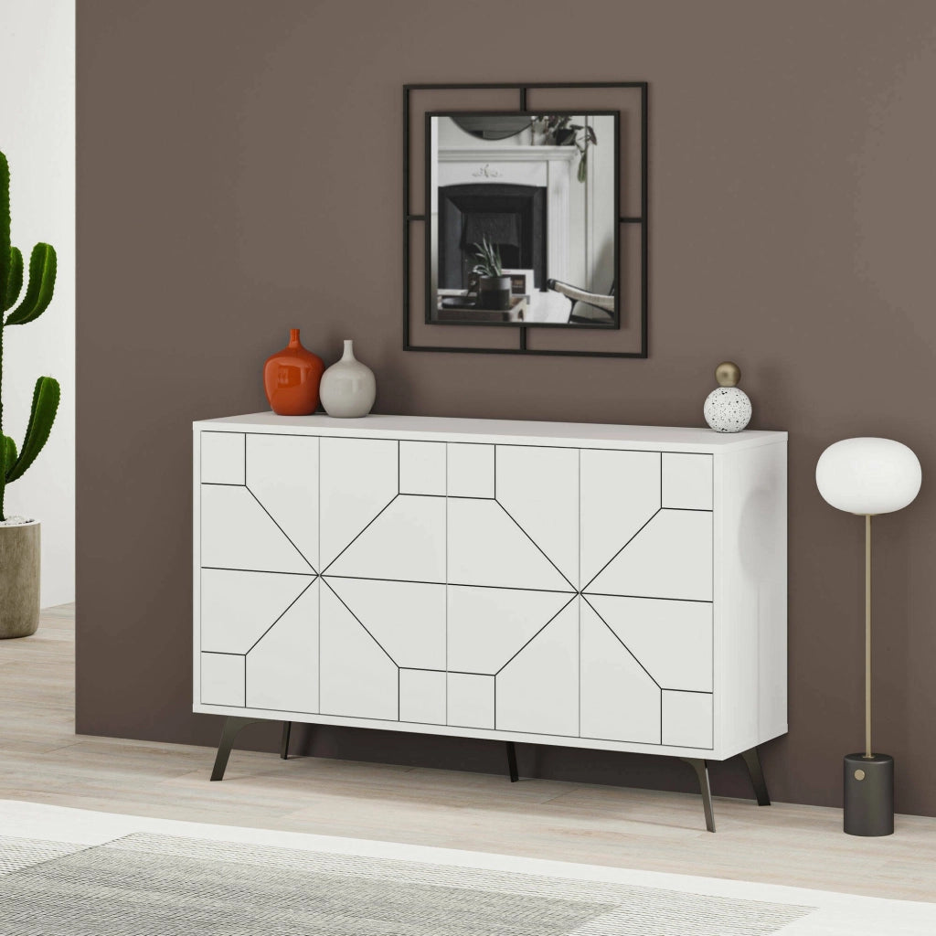 Madia Earl, Credenza 4 Ripiani, 123x35x62h cm Bianco