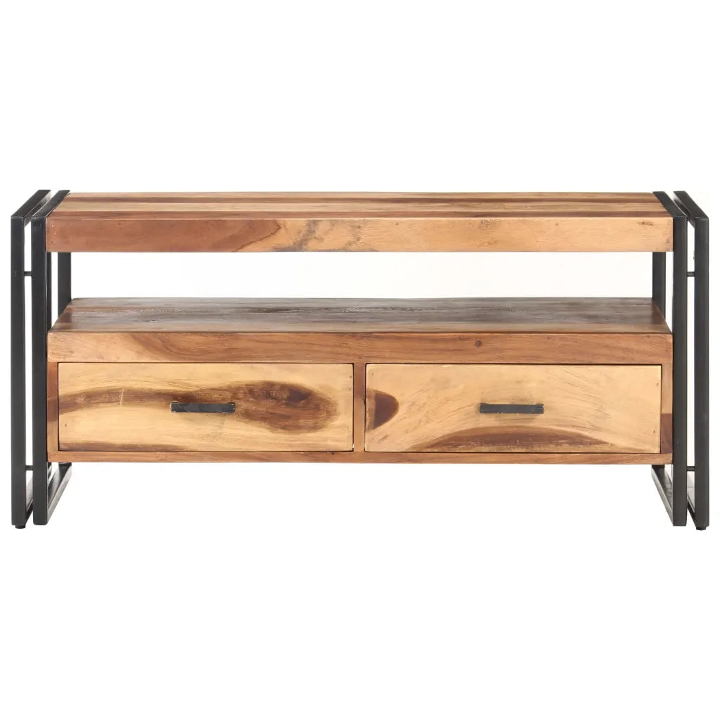 Tavolino 100x55x45cm in Massello Acacia con Finitura Sheesham cod mxl 54934