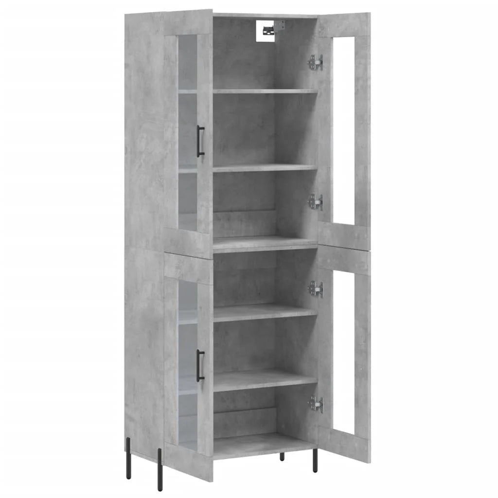 Buffet credenza cassettiera armadio mobile contenitore organizer cucina soggiorno salotto alto 69,5 x 34 x 180 cm legno ingegnerizzato grigio 02_0034697