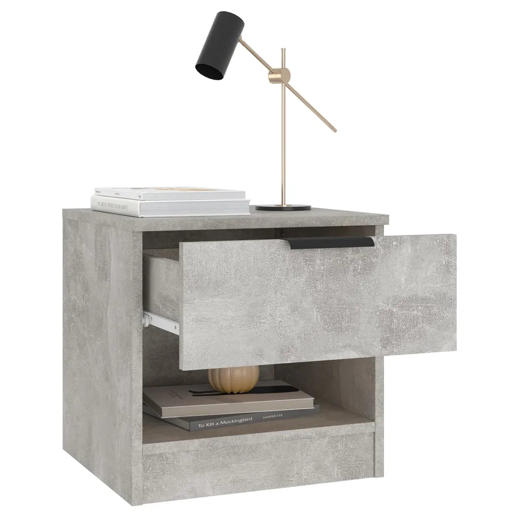 Comodini 2pz Grigio Cemento in Legno Multistrato cod mxl 29980