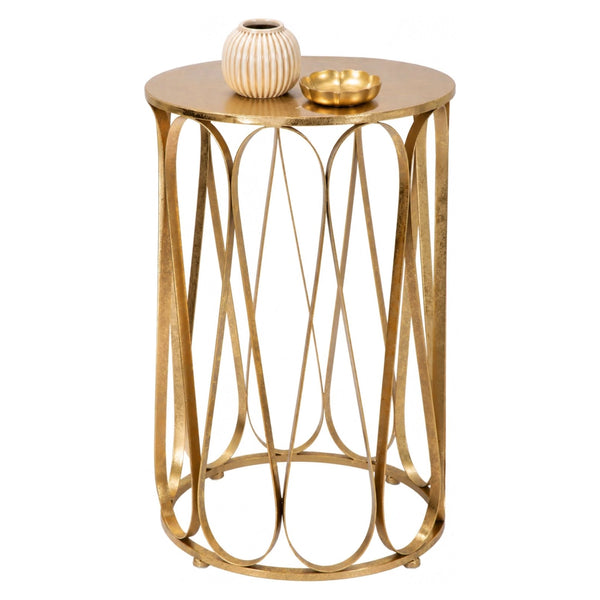 Danoba, Tavolino da Salotto Portaoggetti, 37x37x58h cm oro