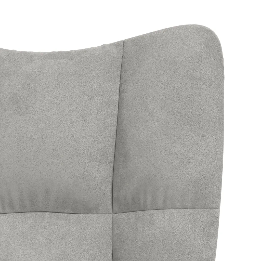 Poltrona Relax con Poggiapiedi Grigio Chiaro in Velluto cod mxl 32590