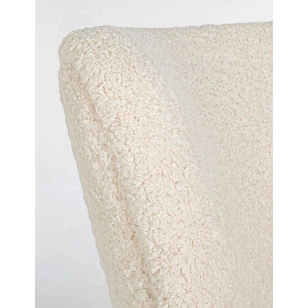 Poltrona Arredo in Legno e Tessuto Bianco Vintage Moritz Bizzotto