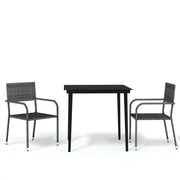 Set Mobili da Pranzo per Giardino 3 pz | Set Salotto da Giardino Grigio