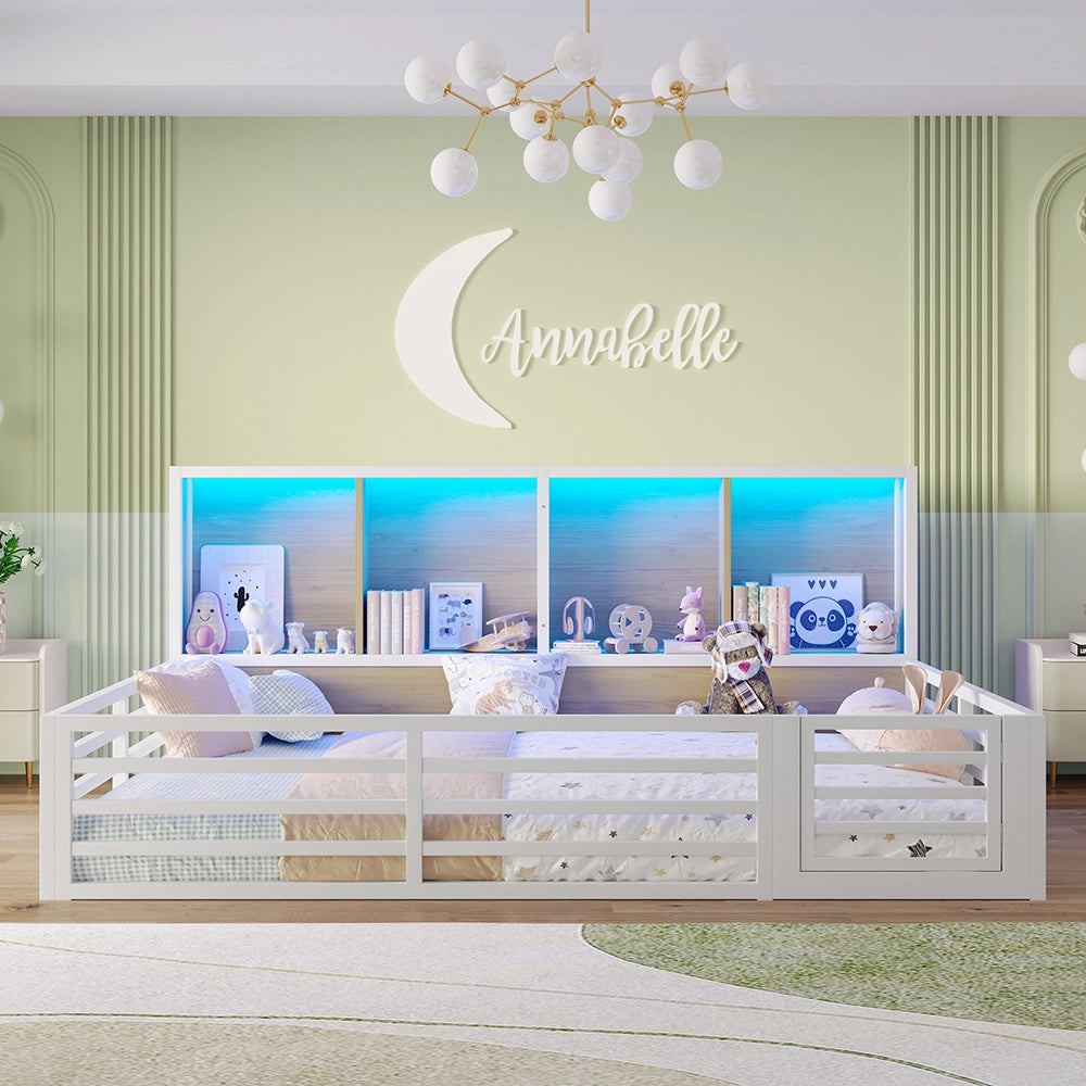 Letto a baldacchino - Xylo - 140x200 cm contenitore metallo bianco