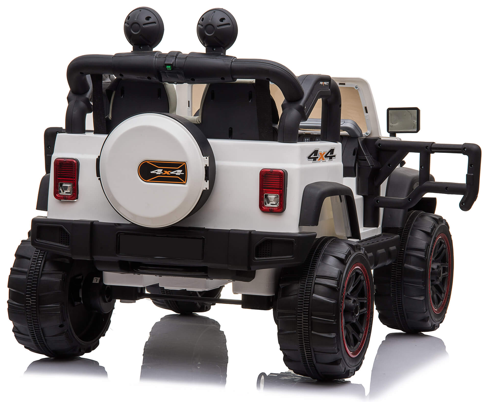 Macchina Elettrica per Bambini 2 Posti Maxi Fuoristrada 12V Happy Kids Bianca