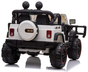 Macchina Elettrica per Bambini 2 Posti Maxi Fuoristrada 12V Happy Kids Bianca