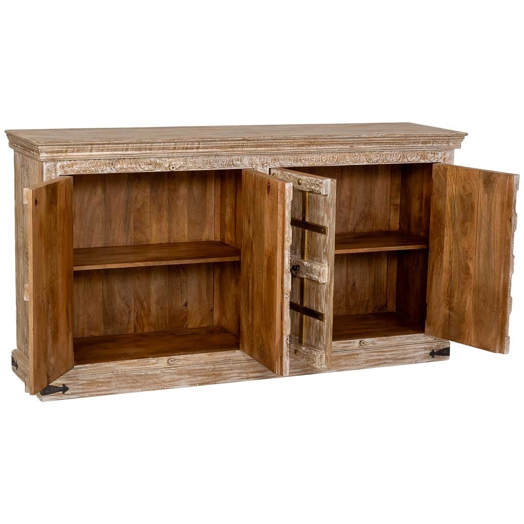 Credenza in legno bianco, 180x46x96h cm