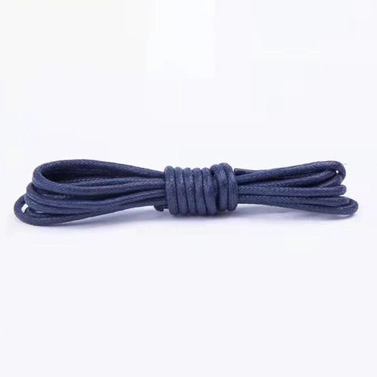 Due paia di cinture di scarpe sostitutive sottili e rotonde, verniciate, con diametro di 2,5 mm per scarpe eleganti, oxford, brogue, derby, Martin e desert boot (1,5 m) - Blu scuro - 1,5 m