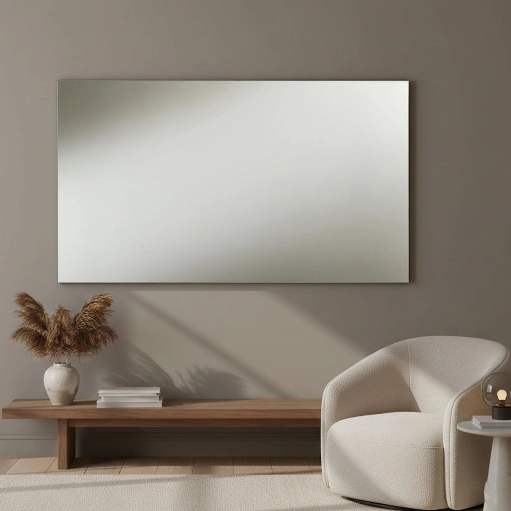 Cile, Specchio Materiale Struttura in Vetro Made in Italy, 120x65h cm Nero Antracite