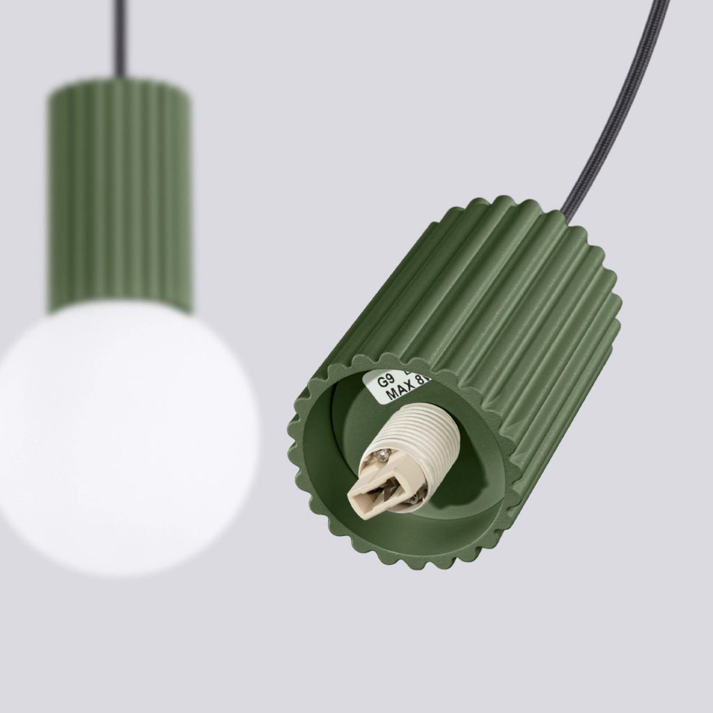 Lampada a sospensione HALO 2L verde oliva