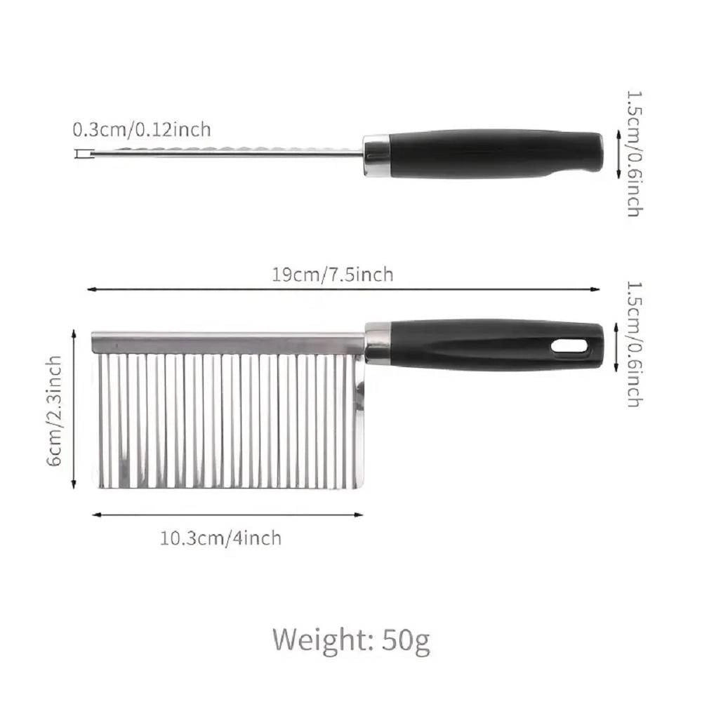 Trade Shop - Coltello Ondulato Per Patate Cetrioli In Acciaio Affettatrice Accessori Cucina -