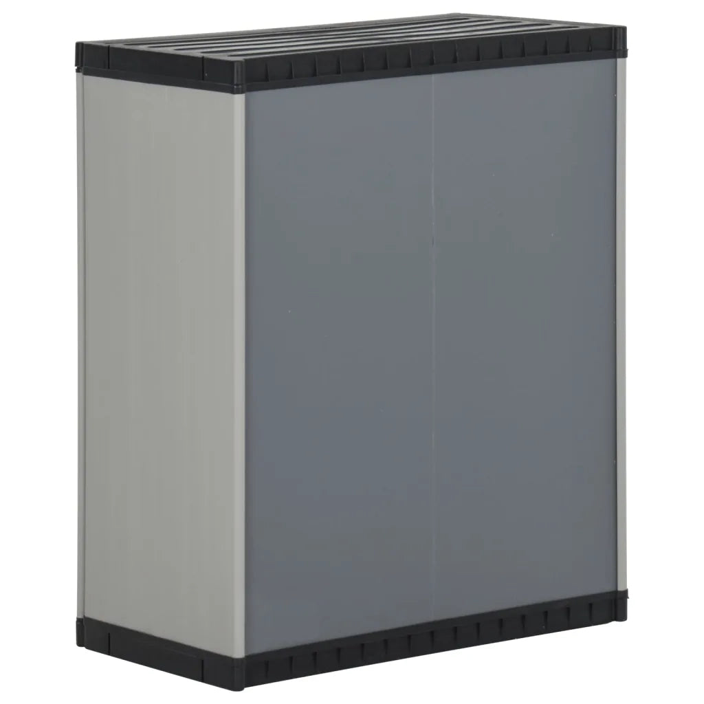 Armadio per Rifiuti da Giardino Grigio e Nero 68x40x85 cm in PP 340987