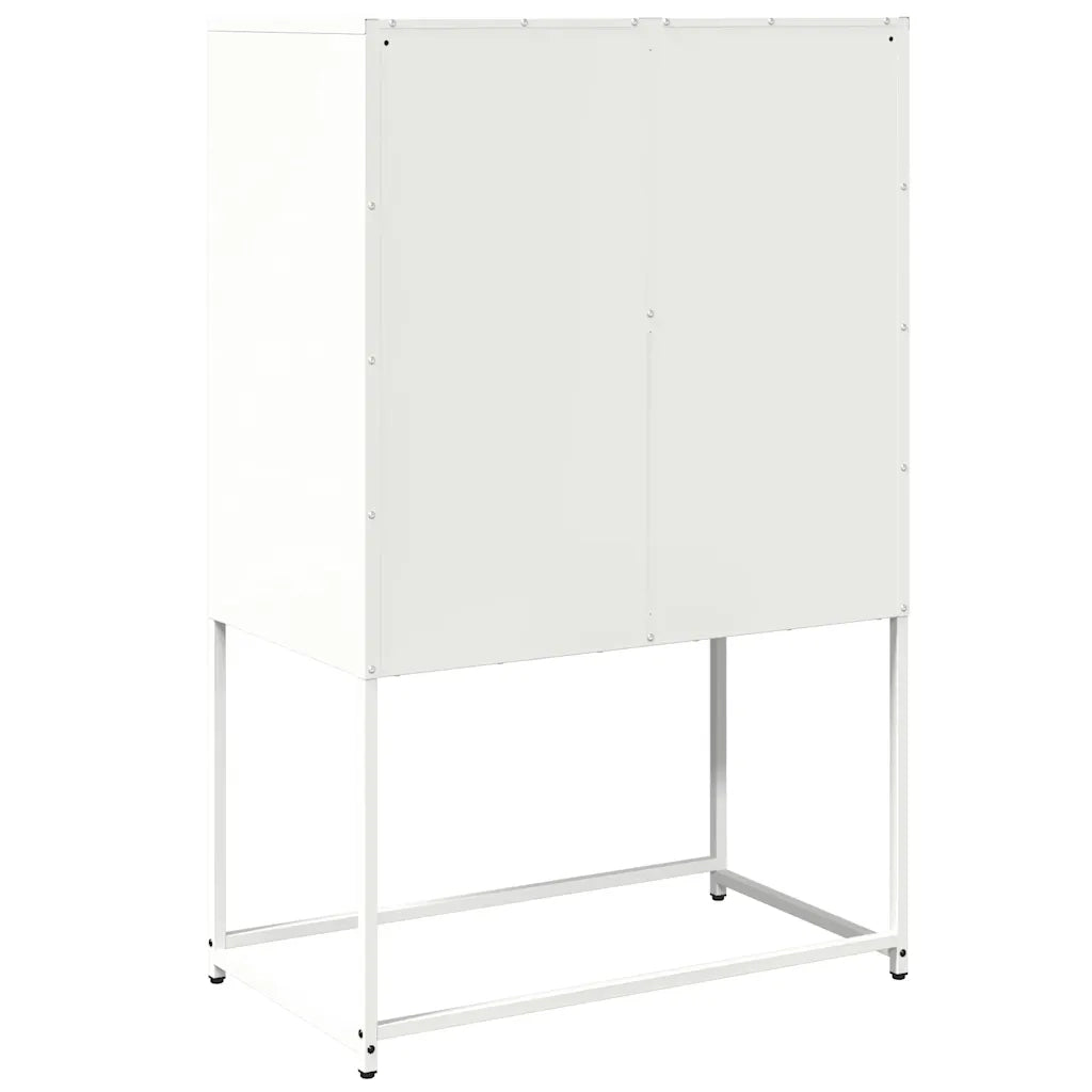 Credenza-Buffet-Armadio da cucina Bianca 68x39x107 cm in Acciaio 980969