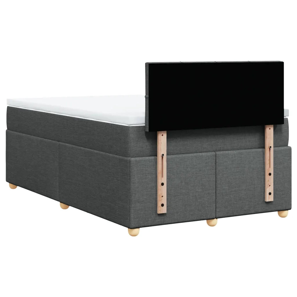 Giroletto a Molle con Materasso Grigio Scuro 120x190cm Tessuto