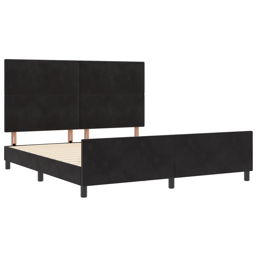 Letto in Velluto Nero  180x200 cm