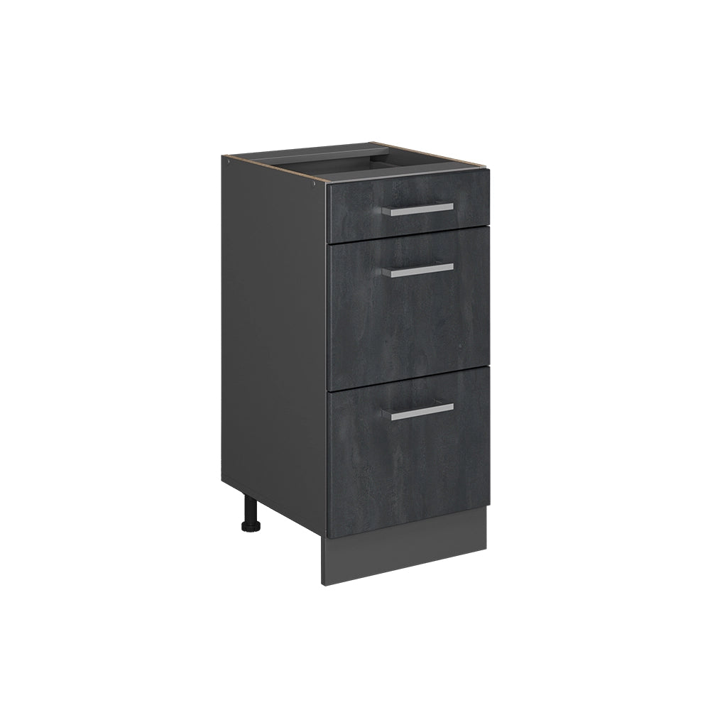 Vicco Mobiletto base per cucina Calcestruzzo nero 40 cm senza piano di lavoro
