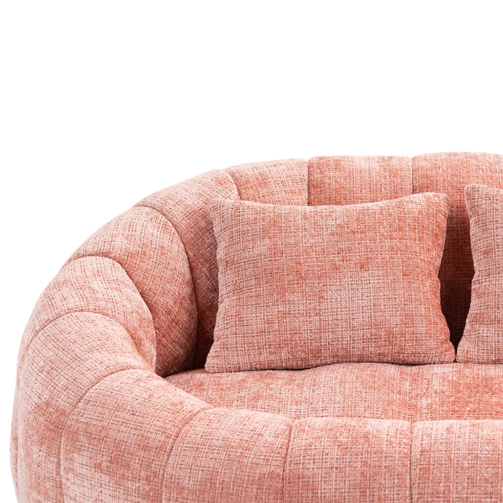 Divano Pouf Sacco Lounge ¨C MINIMAL ¨C Rosa, Tessuto Chenille, Morbido